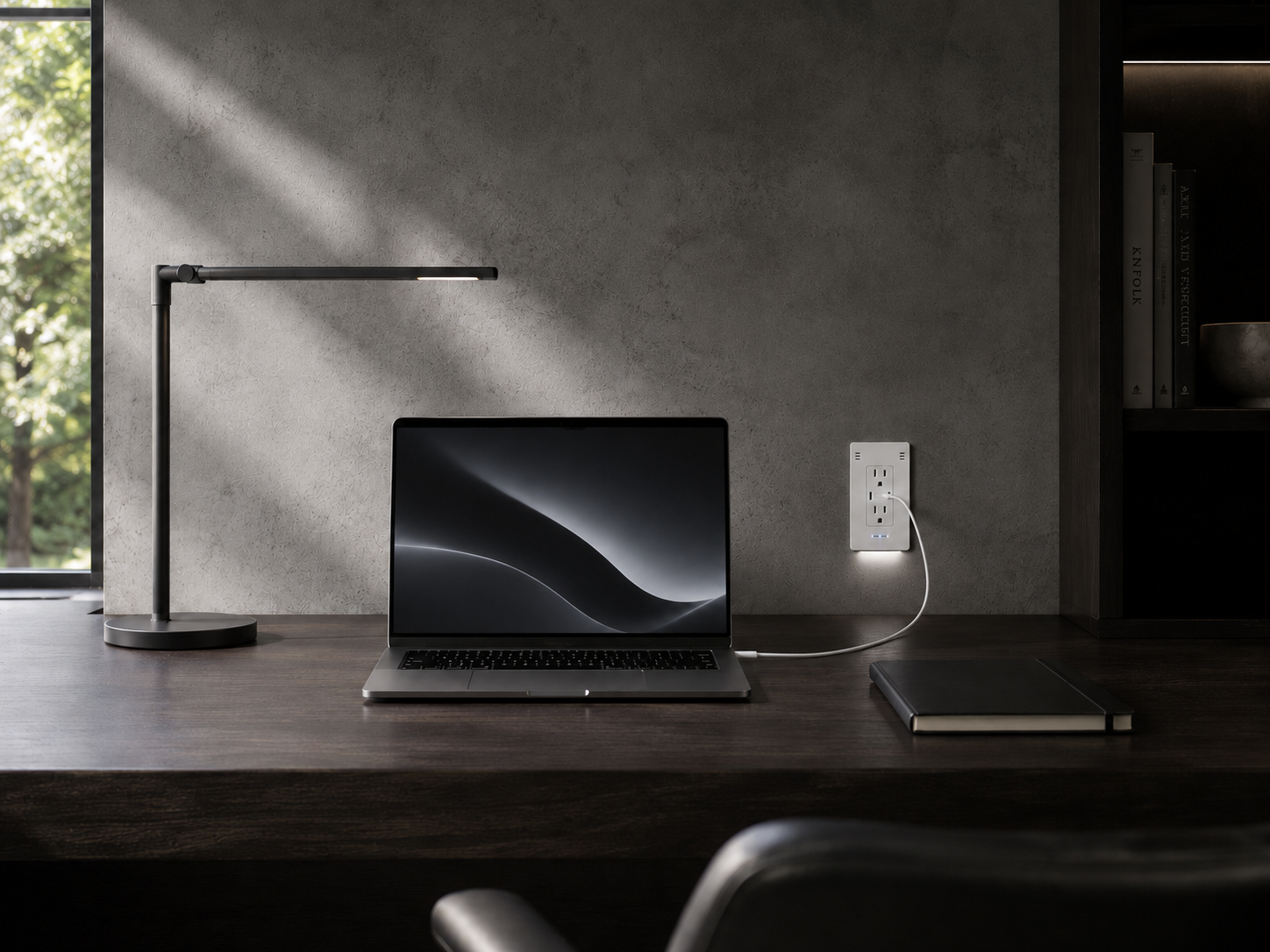 InvisOutlet C Pro monitoring conditions in a home office